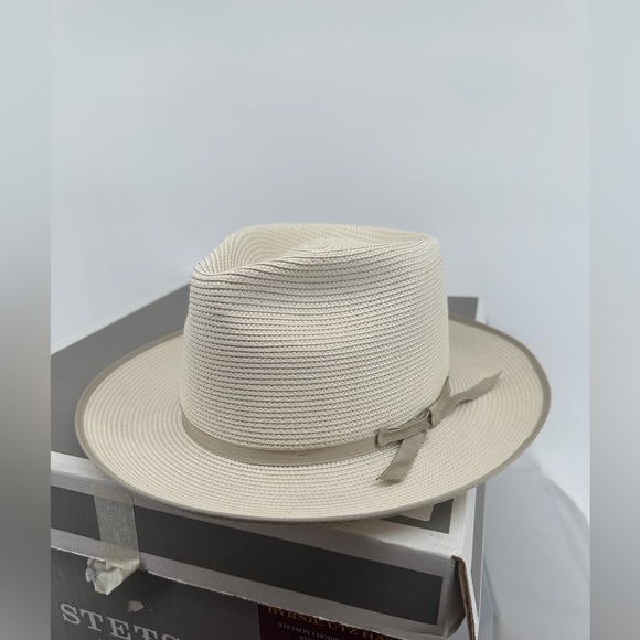 STETSON STRATOLINER FLORENTINE MILAN STRAW FEDORA HAT - Picture 1 of 9